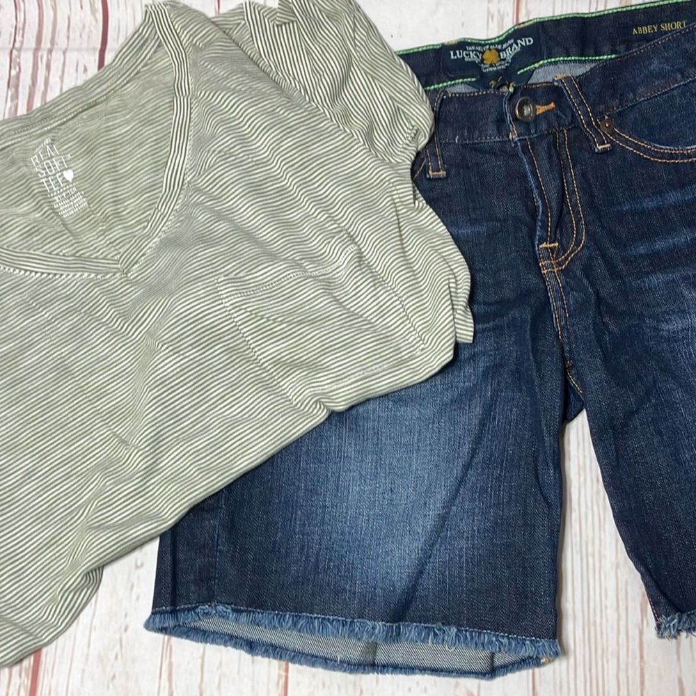 Bundle! Lucky Brand Abbey Short and Aerie Real Soft Tee